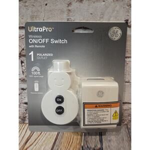 GE Holiday UltraPro Wireless On/Off Switch With Renote White 1 Outlet 100ft